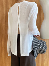 Loose Solid Color Split-Back Comfortable Shirts